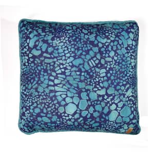 Summer Surf Blue Polyester 16" x 16" Decorative Throw Pillow