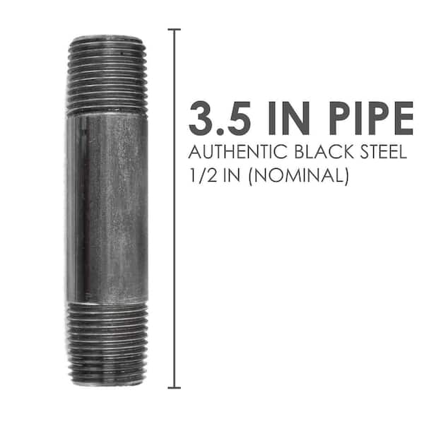 STZ 1/2 in. x 3-1/2 in. Black Steel Nipple PDB N12X312 - The Home Depot