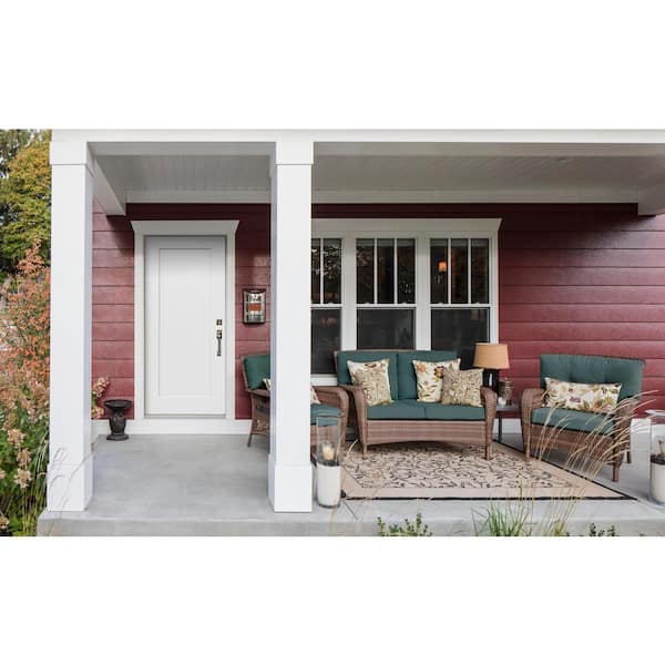 36 in. x 80 in. 1-Panel Craftsman Primed Steel Prehung Left-Hand Inswing Front Door