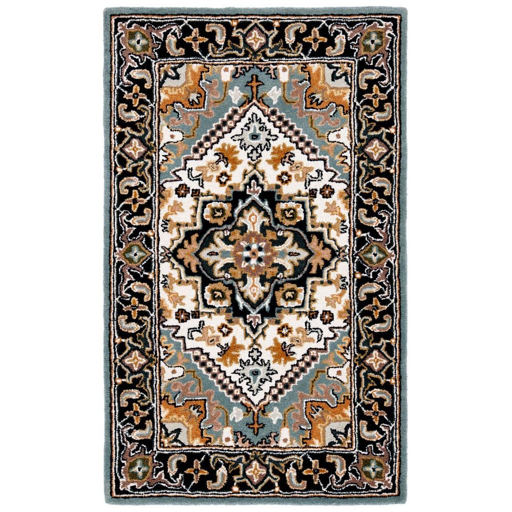 Heritage Gray/Green 2 ft. x 4 ft. Border Floral Medallion Area Rug price history on PriceWatchPro