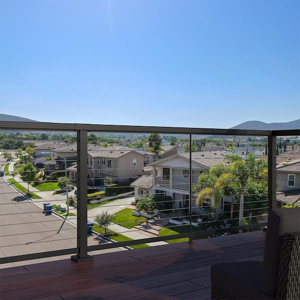 36 in. H x 6 ft. W Aluminum Hand and Base Rail in Matte Black for Cable Deck Railing
