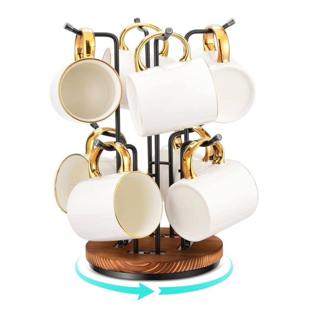 360° Rotating Mug Tree for Large Cups, Counter Coffee Mug Holder with 8 Hooks for Countertop price history on PriceWatchPro
