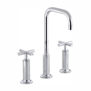 Purist 8 in. Widespread 2-Handle Mid-Arc Bathroom Faucet in Polished Chrome with High Gooseneck Spout