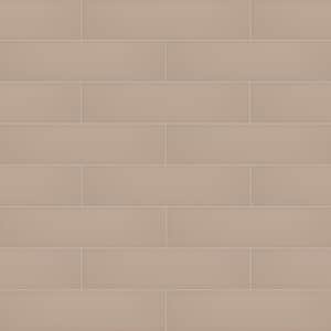 Streamline Fawn Brown Glossy 4 in. x 16 in. Ceramic Wall Tile (10.39 sq. ft. / Case)