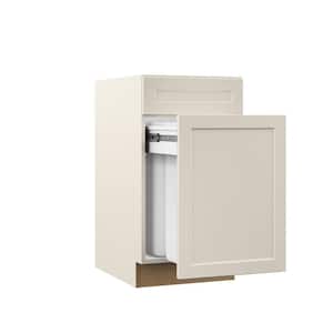 Designer Series Melvern 18 in. W 24 in. D 34.5 in. H Assembled Shaker Dual Pull Out Trash Can Kitchen Cabinet in Cloud