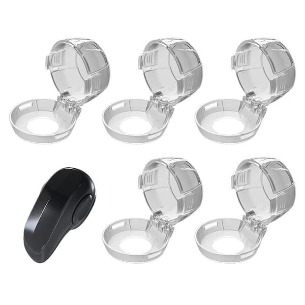 Kitchen Safety Stove Gas Knob Covers in Black (5 + 1 in Pack)