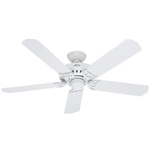 Bridgeport 52 in. Indoor/Outdoor White Damp Rated Ceiling Fan For Patios or Bedrooms