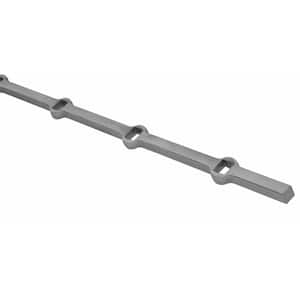 79 in. x 11/16 in. Square 23/32 in. Wrought Iron Punched Channel 6-5/16 in. On Center Smooth Raw Forged Long Bar