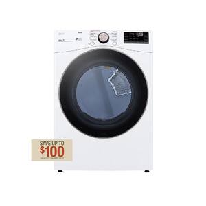 7.4 Cu. Ft. Vented SMART Stackable Gas Dryer in White with TurboSteam and Sensor Dry Technology