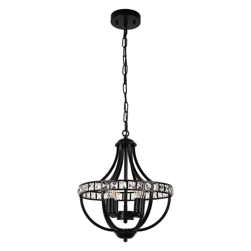 Emeritpro 4-Light Modern Matte Black Branch Chandelier with