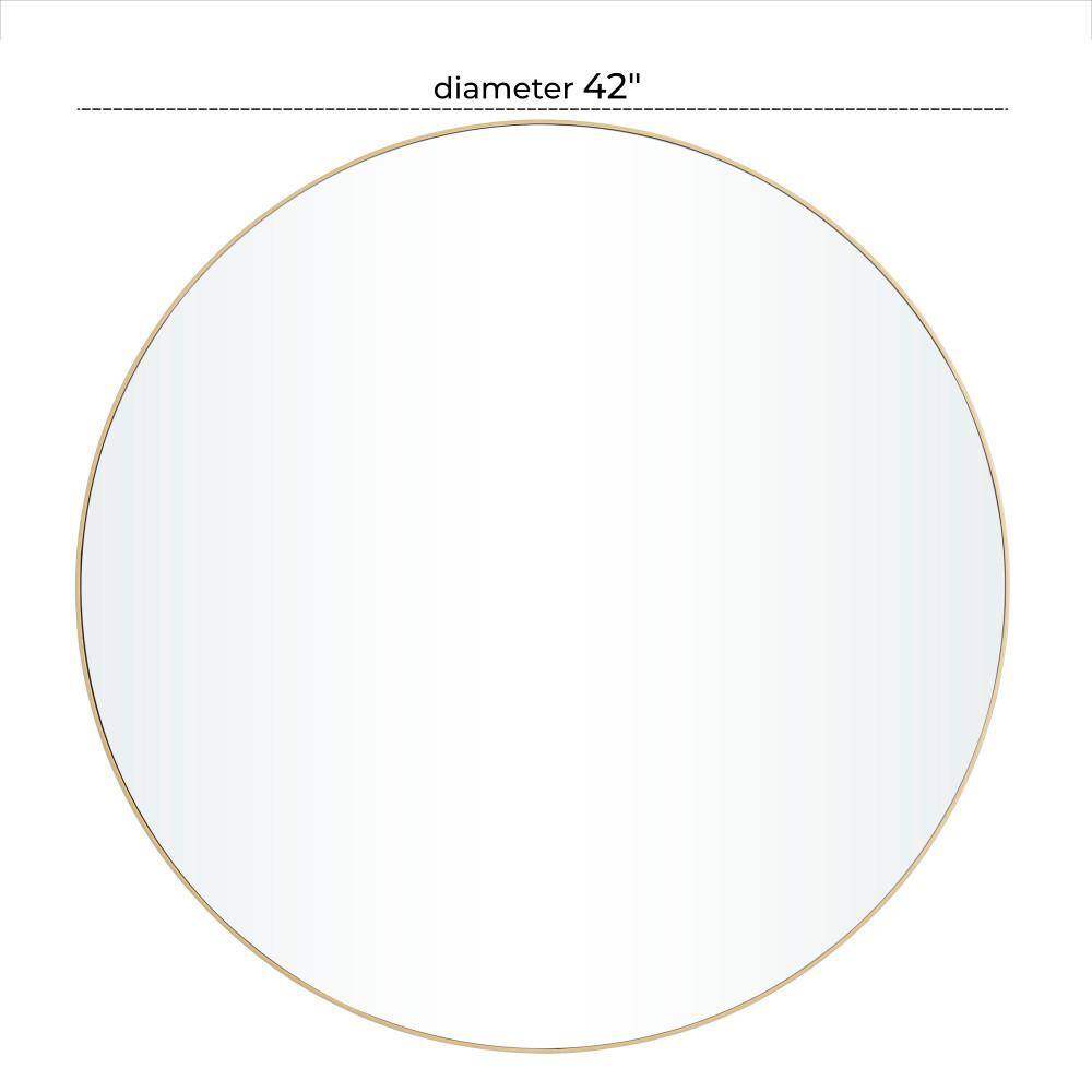 Chelsea Grove 42" Round Gold Wood Wall Mirror