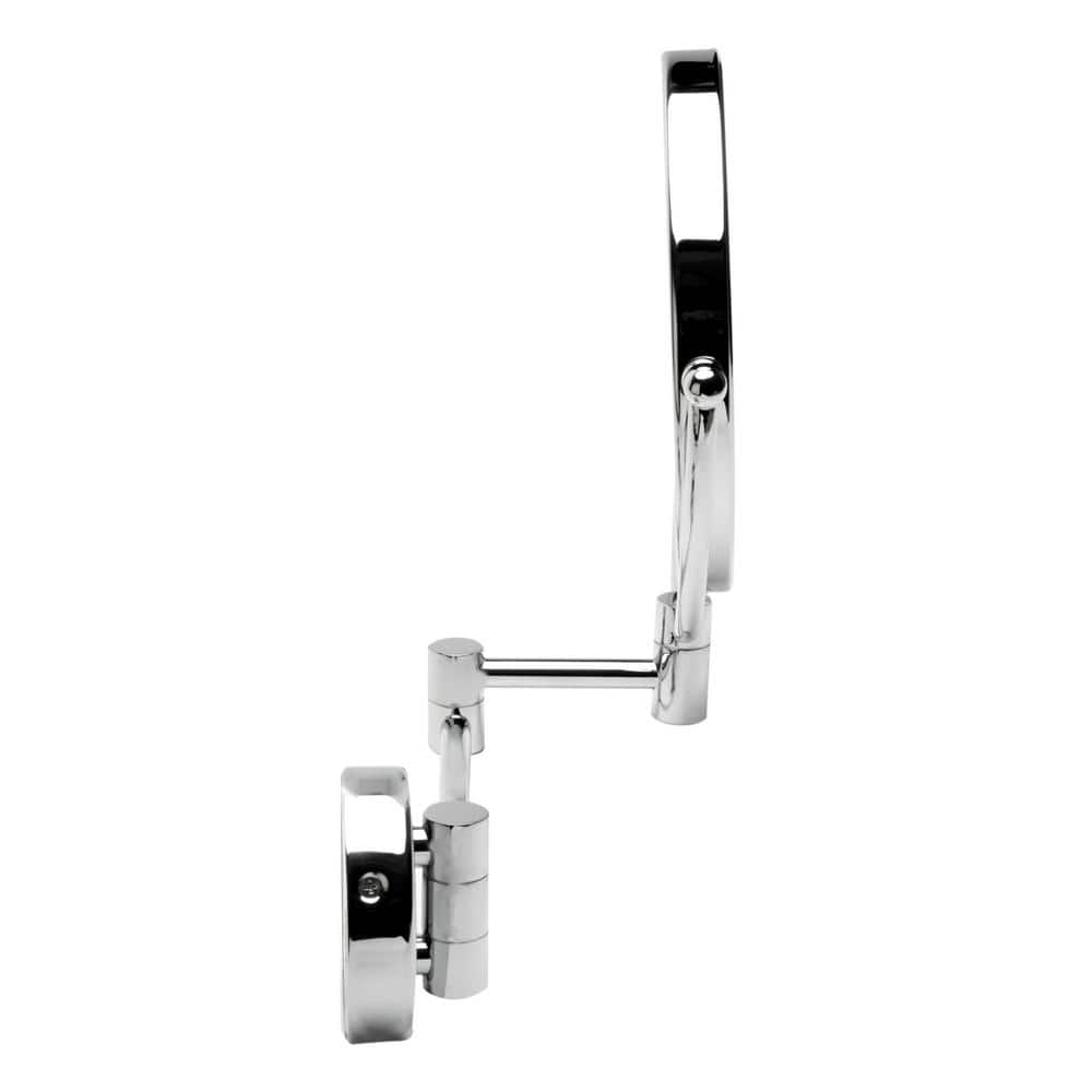 Wall Mounted 10'' Polished Chrome Round Magnifying Cosmetic Mirror