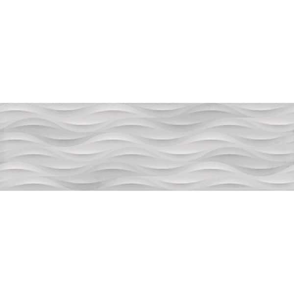 Apollo Tile (Sample) Ripple Gray 6-in x 6-in Matte Ceramic Patterned Floor and Wall Tile