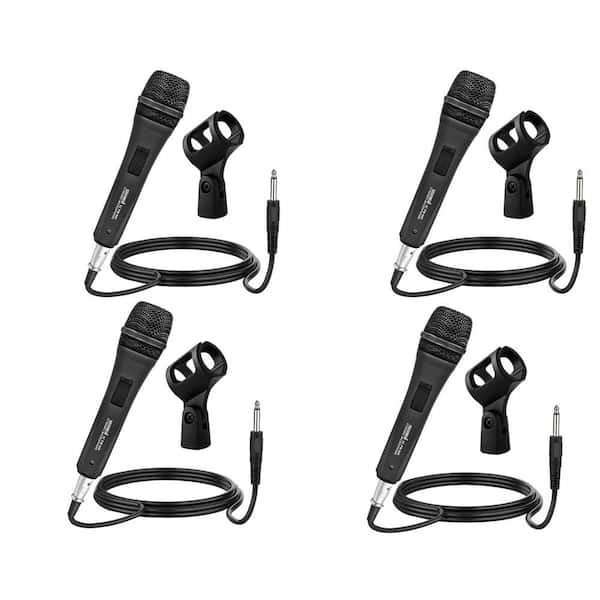 Type No. 1-Black Dynamic Vocal Handheld Microphone with ON Off Switch/16 ft. Detachable Cable (4-Pack)