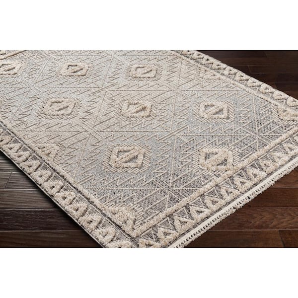 Zaragoza ZRZ-2318 Beige/Charcoal 7 ft. x 10 ft. Machine Woven Rug