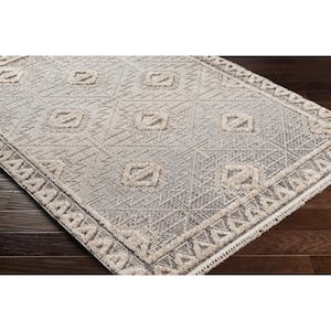 Zaragoza 9 ft. x 12 ft. Beige/Charcoal Border Indoor Area Rug