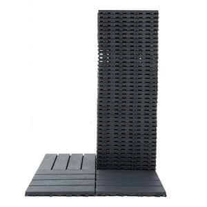 11.8 in. Dark Gray Plastic Interlocking Deck Tiles (44-Pack)
