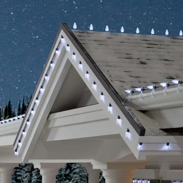 25 Count Cool White C9 LED Steady Lit  Super-Bright Lights