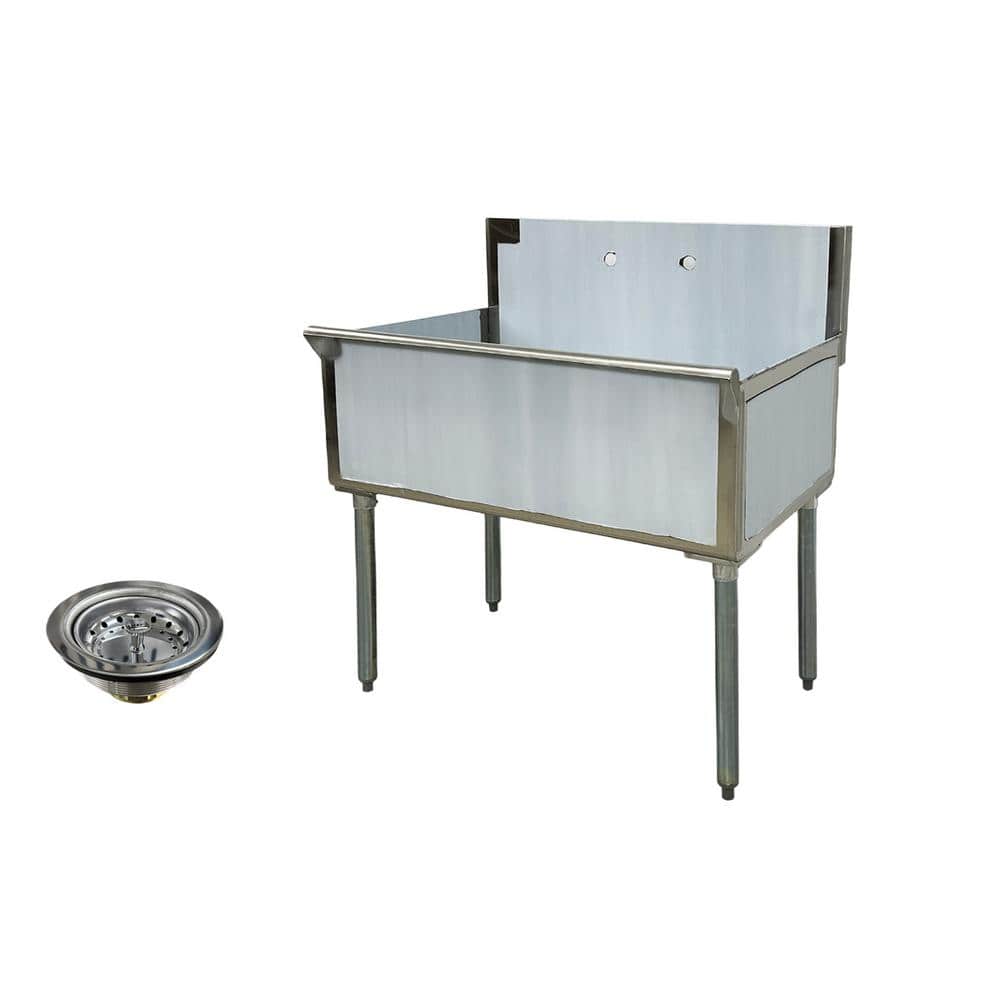 36 inch Brushed Stainless Steel Freestanding Commercial Sink