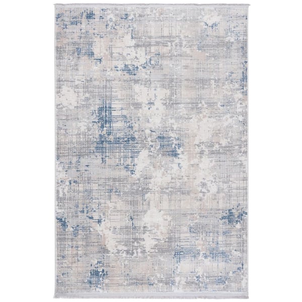 SAFAVIEH Whisper 5 ft. x 8 ft. Gray/Blue Ivory Distressed Marble Area Rug