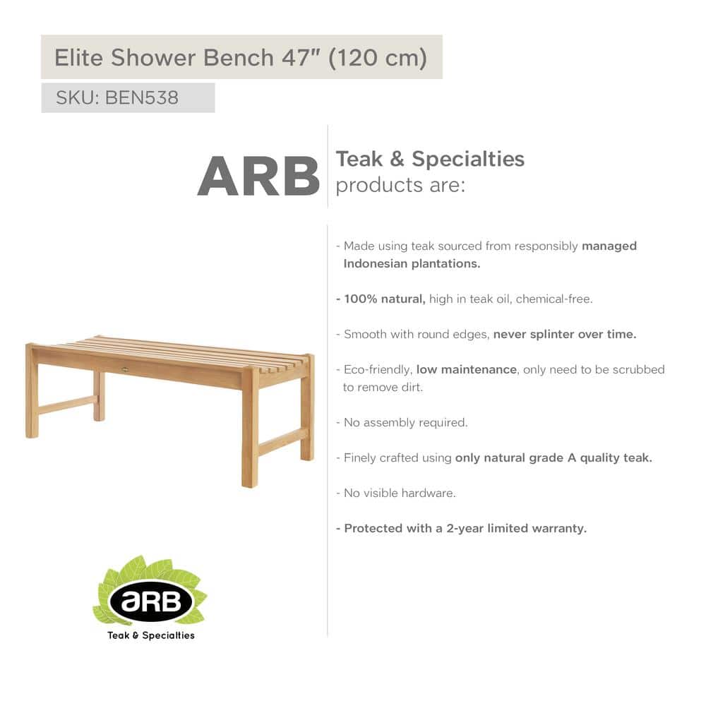 Elite 47'' Natural Teak Spa Bench