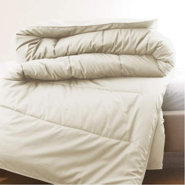 Company Cotton Blue Shale Solid 300-Thread Count Wrinkle-Free Sateen Full Comforter