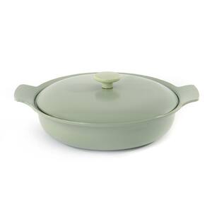 Ron 11 in. Cast Iron Skillet in Green with Lid