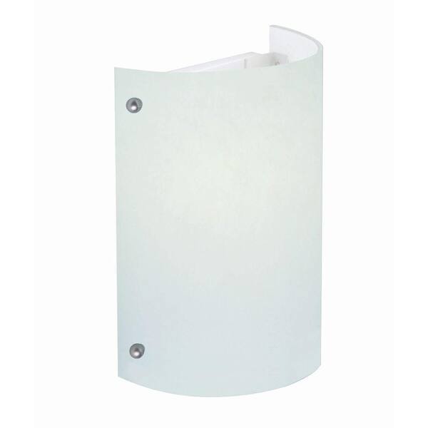 Illumine 1-Light White Sconce with Frost Glass
