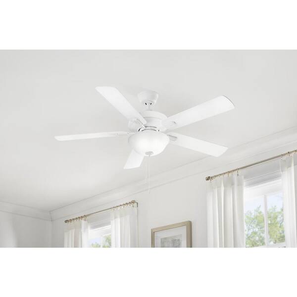 LED White Ceiling Fan with Light Kit 