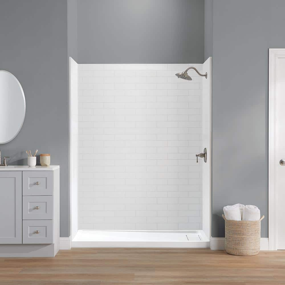 Glacier Bay 48 in. x 34 in. x 78 in. Four Piece Glue-Up Alcove Shower ...