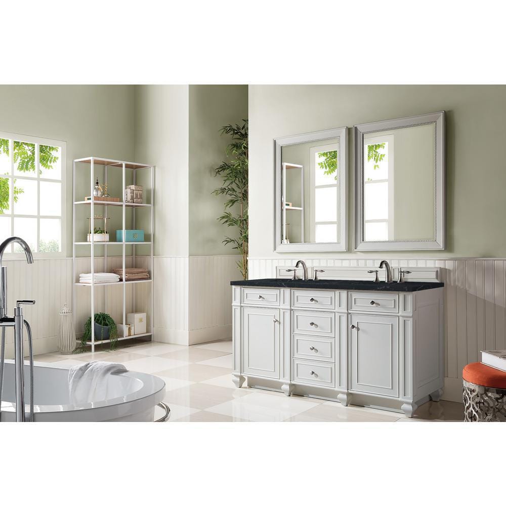 Bristol 60 in. W 23.5 in.D x 34 in. H Double Vanity in Bright White with Quartz Top in Charcoal Soapstone price history on PriceWatchPro