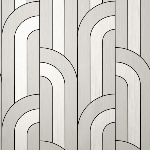 Fine Decor Ezra Grey Arch Matte Non-Pasted Strippable Wallpaper Sample