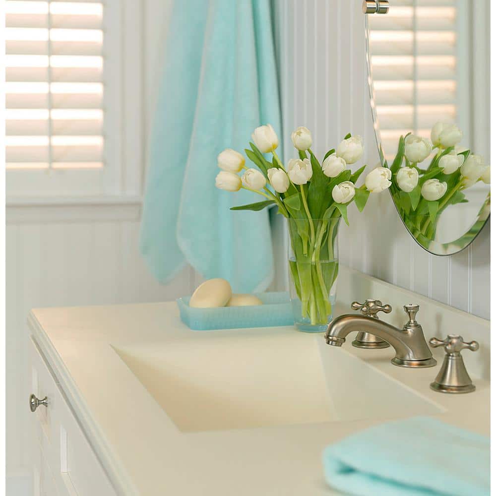 Bisque Solid Surface Single Sink 43'' Bathroom Vanity Top
