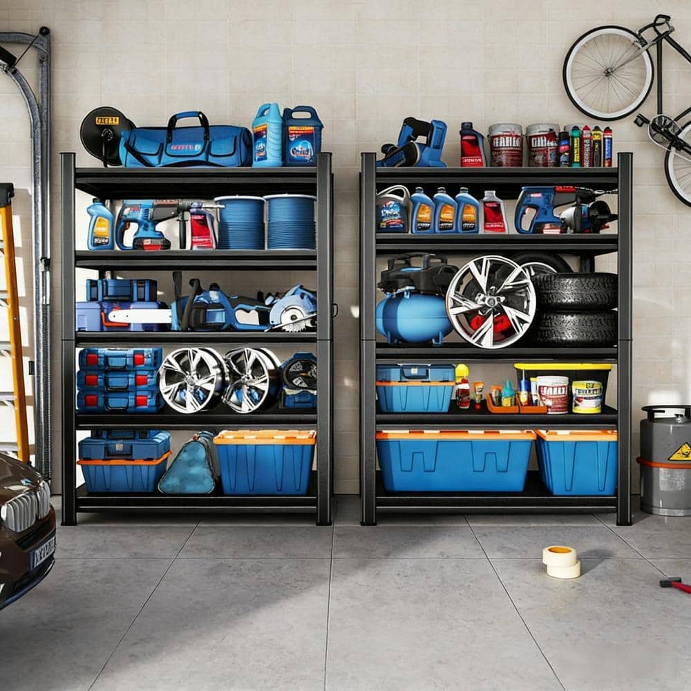 Tileon 5 Tier Storage Rack with Adjustable Height Shelving for ...