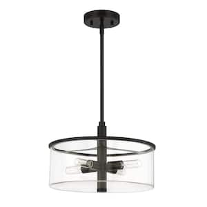 Hailie 60 Watt 1 Light Flat Black Finish Dining/Kitchen Island Pendant Light w/ Clear Glass Shade, No Bulbs Included