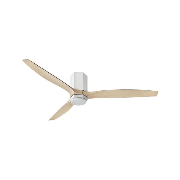 HINKLEY FACET 60.0 in. Integrated LED Indoor/Outdoor Matte White Ceiling Fan with Remote Control