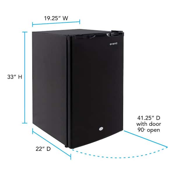 Avanti 4.4 cu. ft. Mini Fridge without Freezer in Black AR4446B
