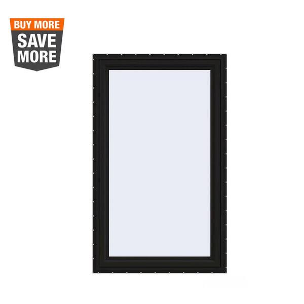 JELD-WEN 36 in. x 60 in. V-4500 Series Black Exterior/White Interior FiniShield Vinyl Left-Handed Casement Window w/Mesh Screen