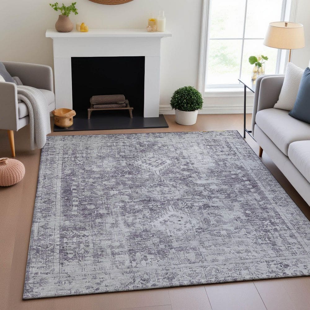 Mayfield Premium Machine Washable Abstract AMF1229 Plum 10 ft. x 14 ft. Area Rug price history on PriceWatchPro