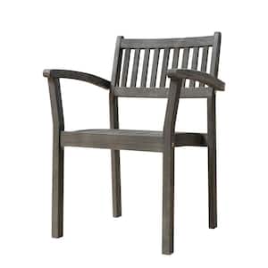 Amelia Gray Wood Arm Chair Set of 2