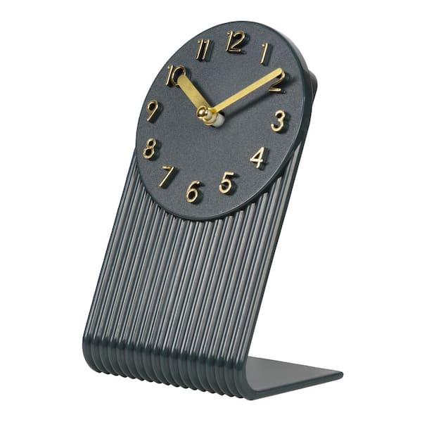Grooves Midnight Gray Quartz Analog Tabletop Clock