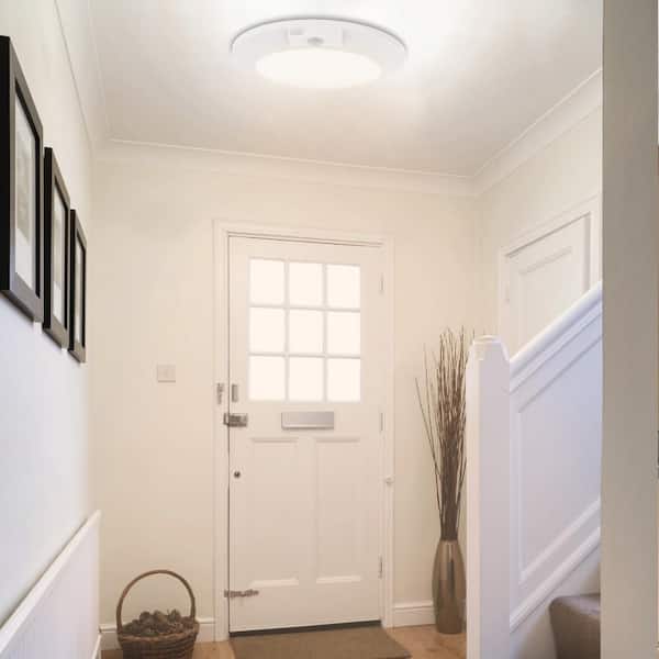 12 in. 23-Watt Integrated LED Flush Mount Indoor Motion Sensor Light 120-Volt CRI90 3000K Closet Motion Sensor DiskLight