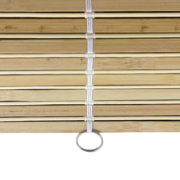 RED LANTERN Oriental Furniture Burnt Bamboo Cordless Window Shade