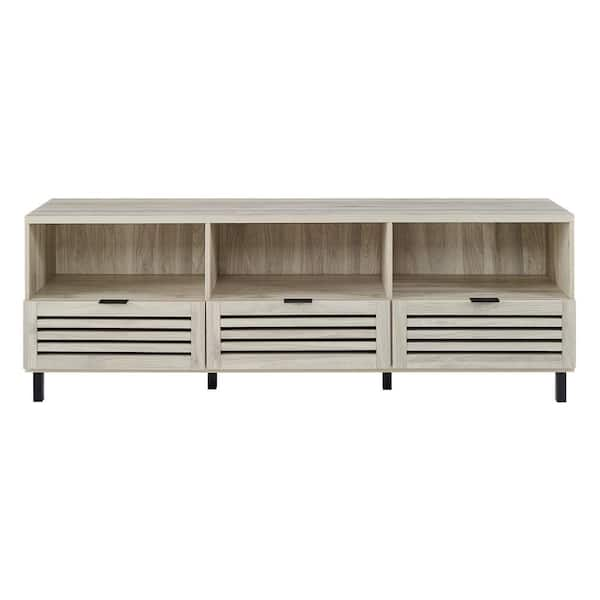 Walker Edison Furniture Company 70 In Birch Jackson Slat Door Composite Media Storage Console Tv Stand Entertainment Center Fits Tvs Up To 85 In Hd8575 The Home Depot