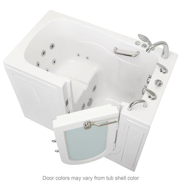 Ella Capri 52 in. x 30 in. Acrylic Walk-In Whirlpool Bath in White with Right Outward Swing Door and Fast Fill/Drain