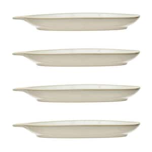 11 in. White Stoneware Oval Platter (Set of 4)