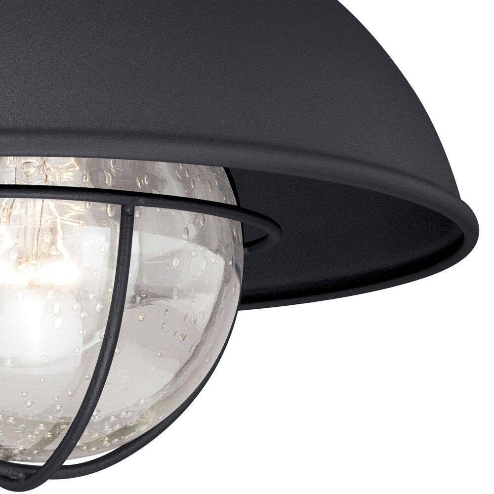 Harwich 10" Black Glass Outdoor Flush Mount Ceiling Light