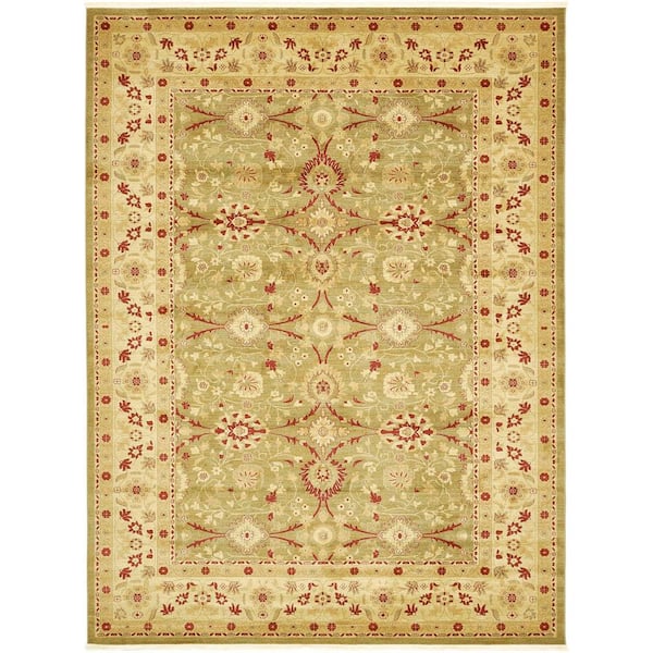 Unique Loom Edinburgh Monroe Light Green 10' 0 x 13' 0 Area Rug