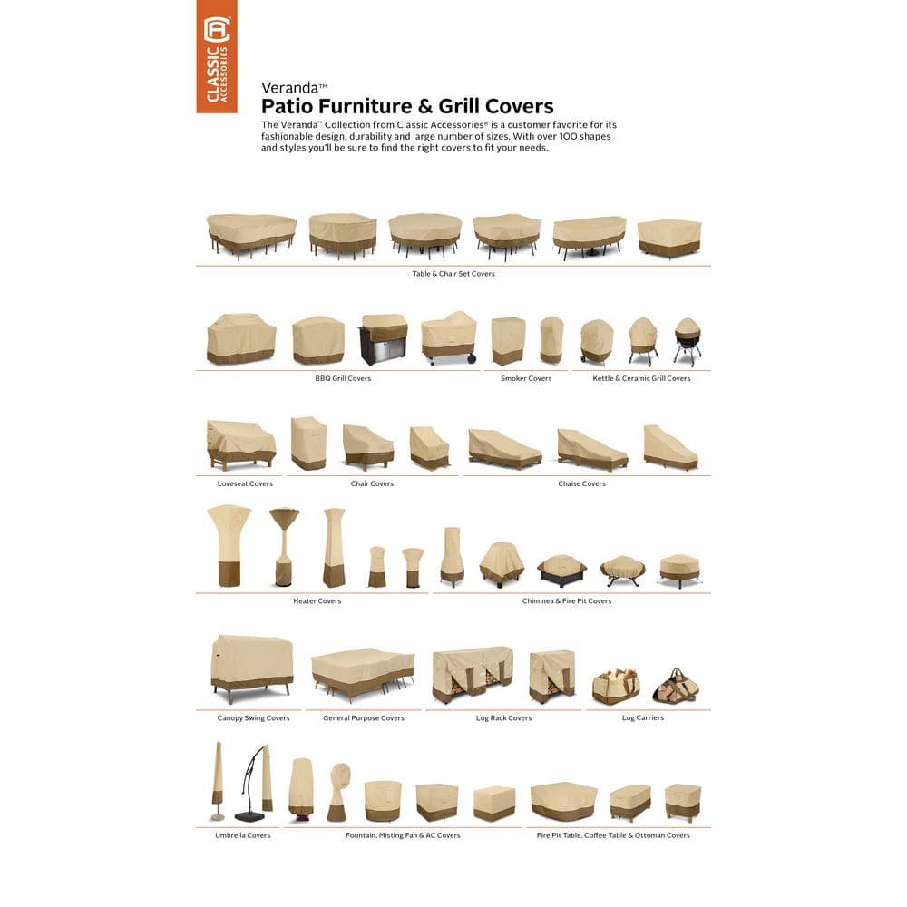 Veranda Beige and Brown Water-Resistant V-Shaped Patio Sectional Cover