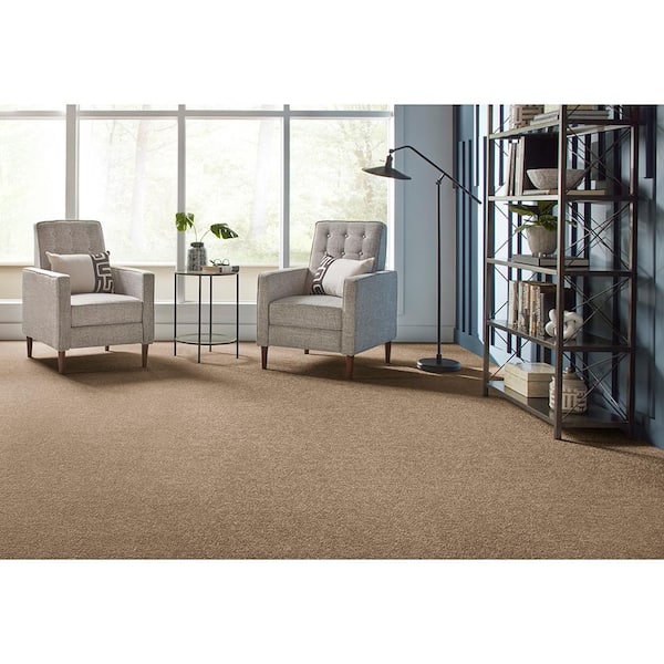 Gemini II - Romano - Brown 56 oz. Polyester Texture Installed Carpet